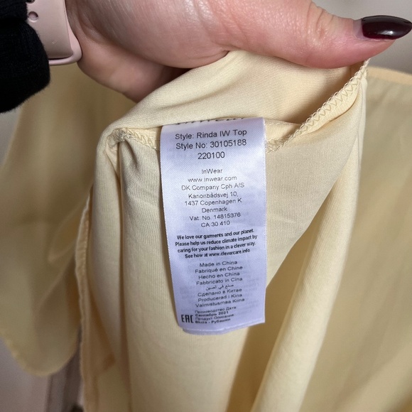 Yellow Inwear Blouse - Short Sleeves V-Neck - Picture 7 of 15